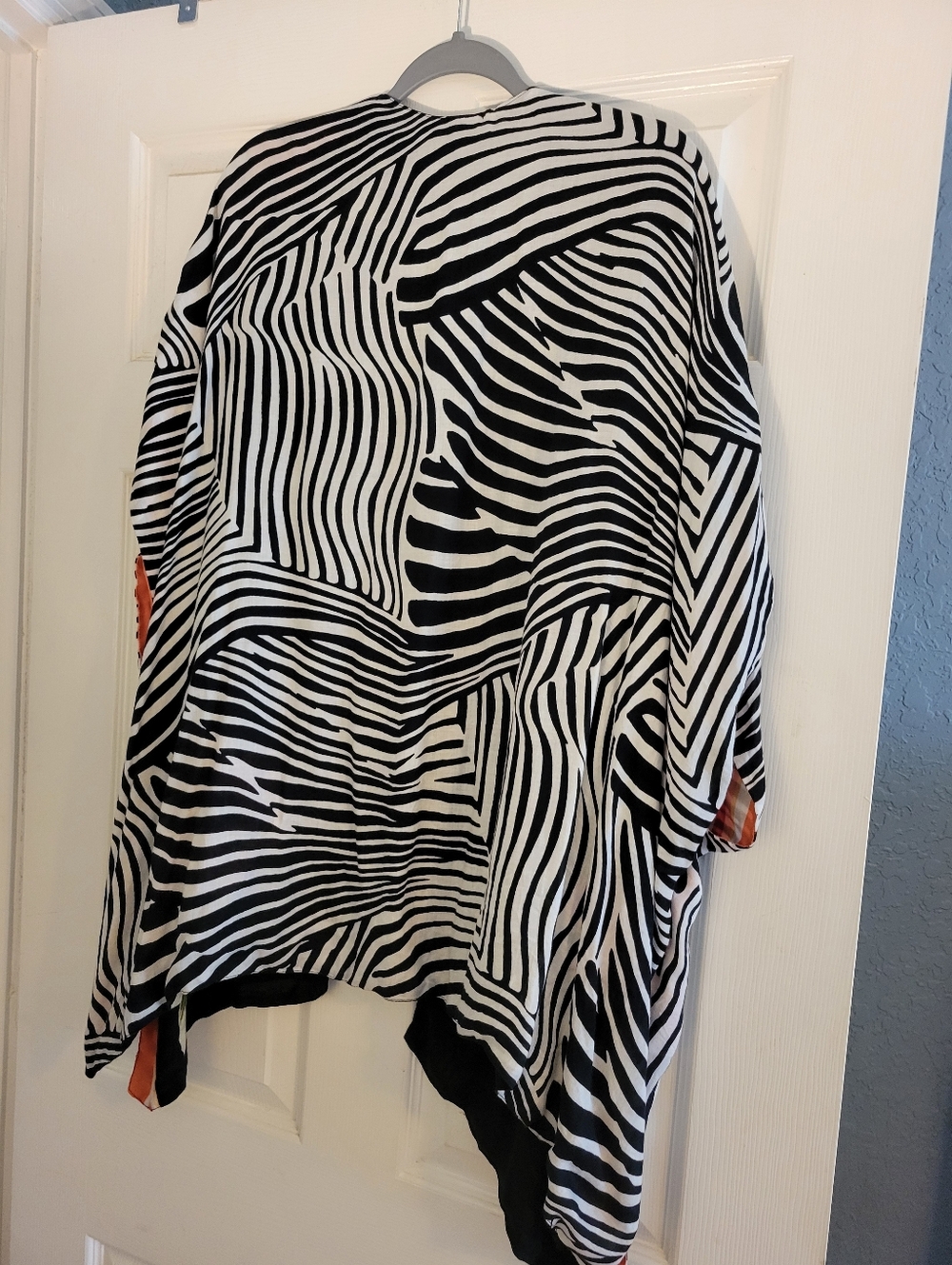 Chico's Black Zebra & Floral Swim Coverup with Coral Accents - Picture 10 of 10
